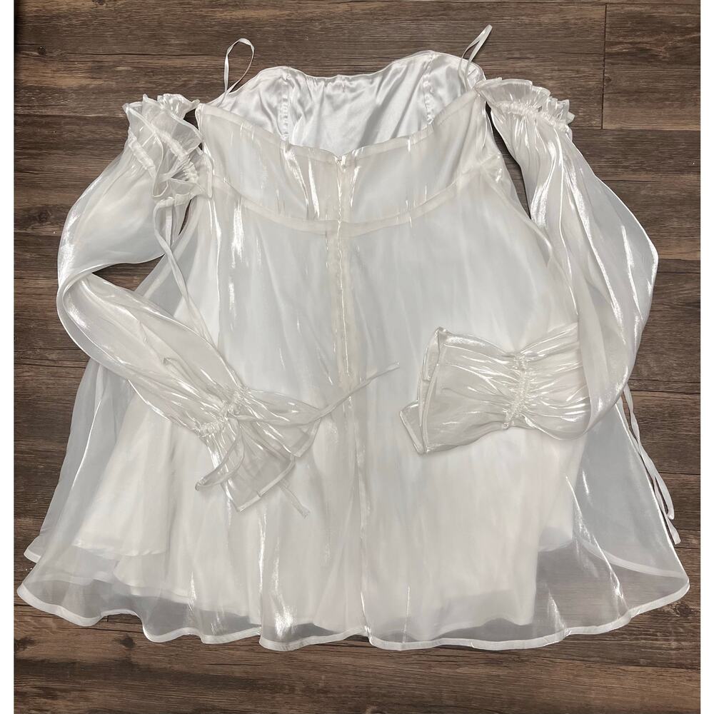 Alamour The Label Celine Mini Dress Off Shoulder White XL Ethereal Fairycore - Picture 6 of 13